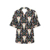 Buffalo Head Boho Style Pattern Print Design 01 Women's Hawaiian Shirt