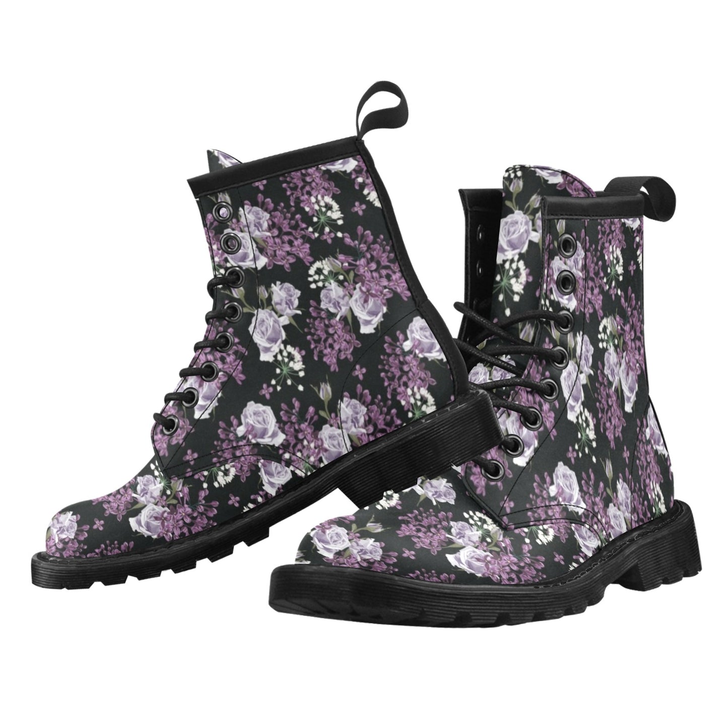 Lilac Pattern Print Design LI04 Women's Boots