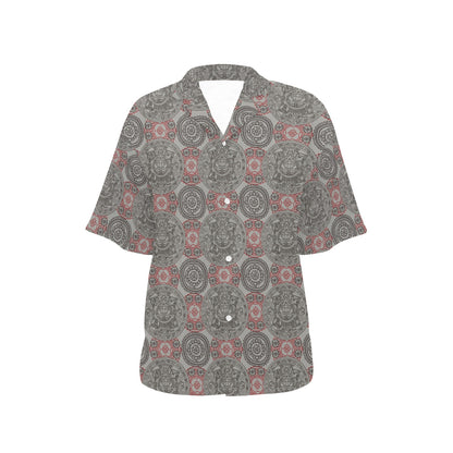 Calendar Aztec Style Print Pattern Women's Hawaiian Shirt
