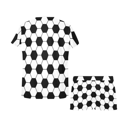 Soccer Ball Texture Print Design LKS303 Women's Short Pajama Set