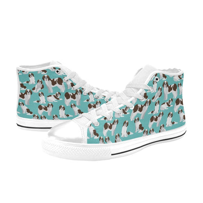 St Bernards Print Design LKS302 High Top Women's White Shoes