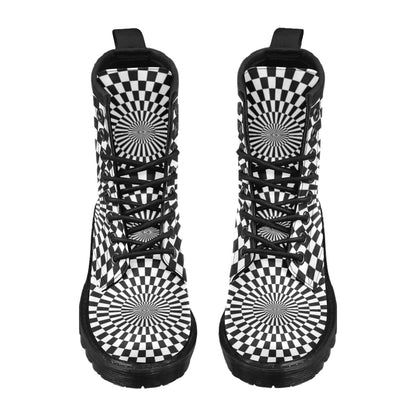 Checkered Flag Optical illusion Women's Boots