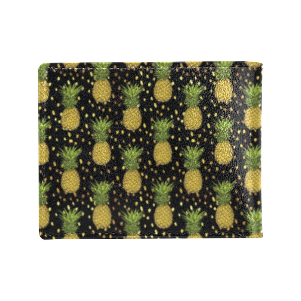 Pineapple Gold Dot Themed Print Men's ID Card Wallet
