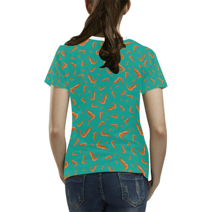 Shrimp Print Design LKS301 Women's  T-shirt