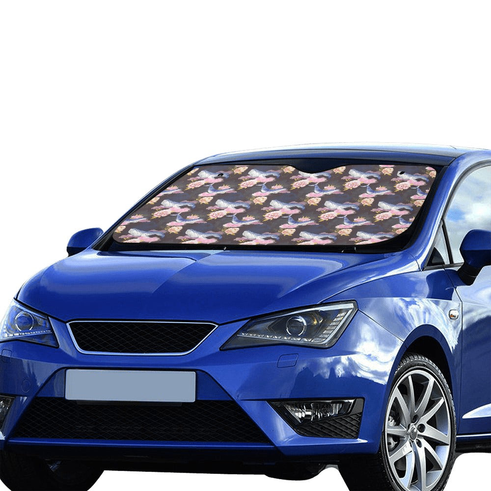 Blue Whale Print Design LKS401 Car front Windshield Sun Shade