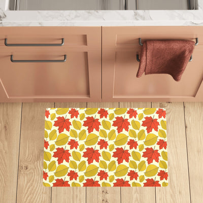 Elm Maple Leave Print Pattern Kitchen Mat