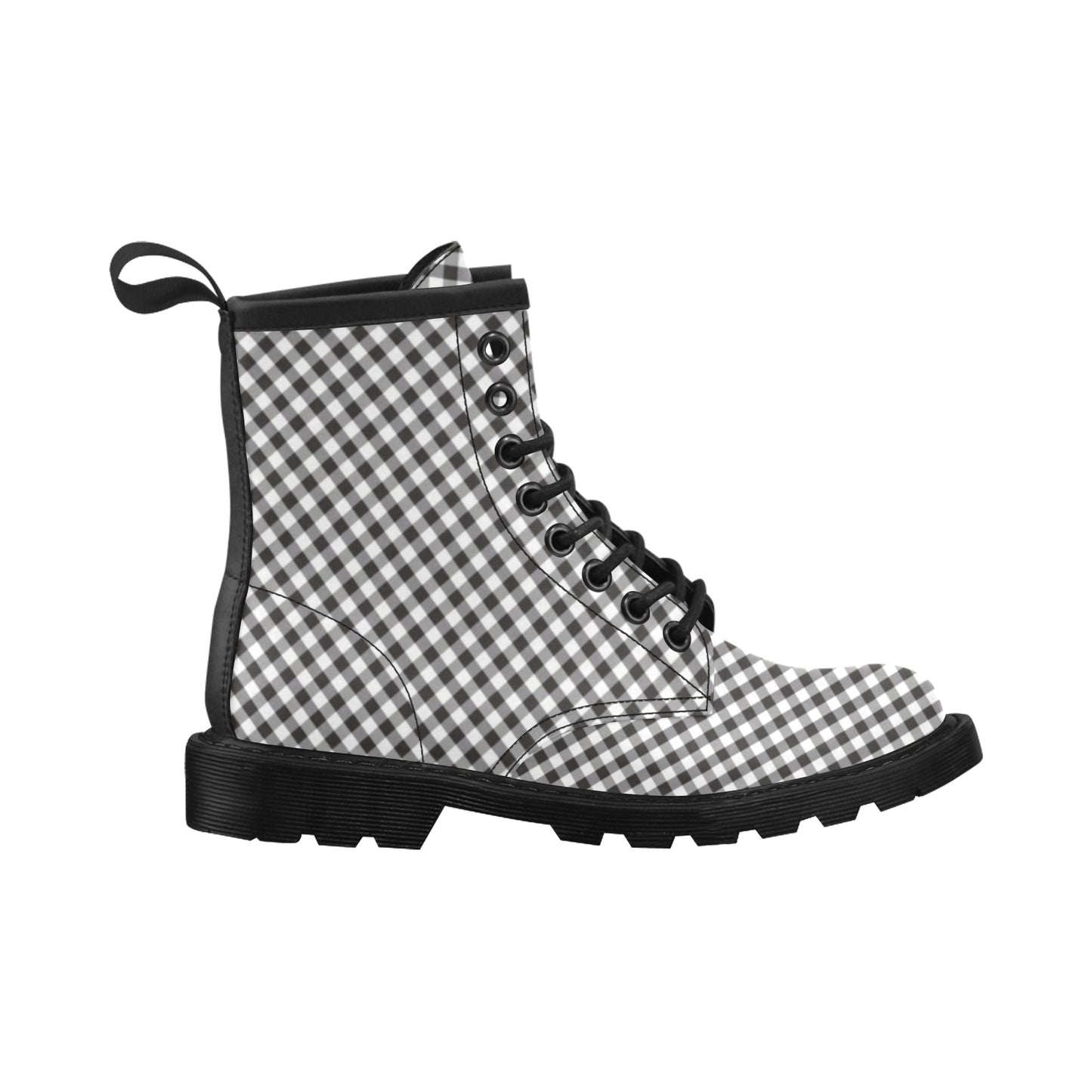 Gingham Print Design LKS402 Women's Boots