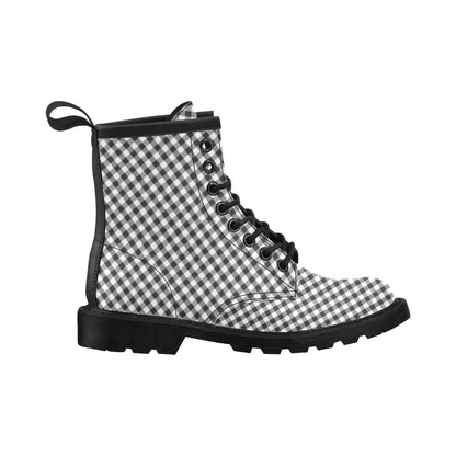 Gingham Print Design LKS402 Women's Boots
