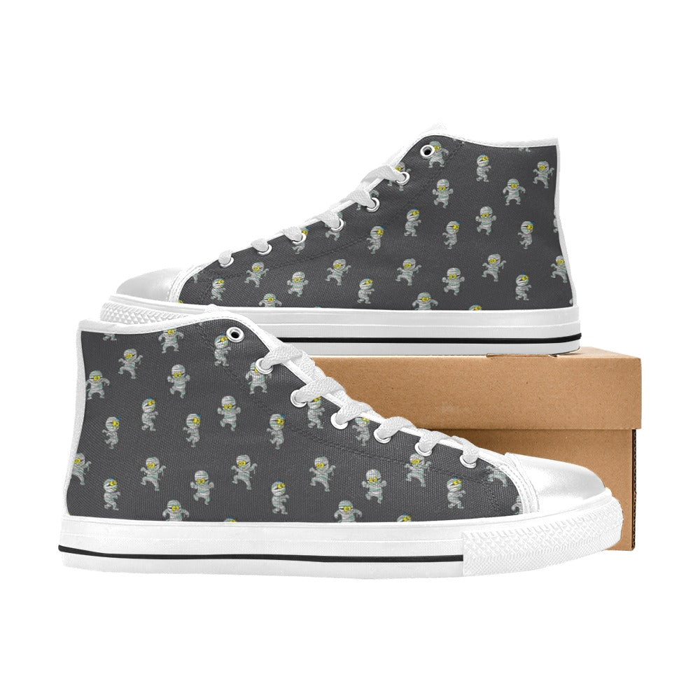 Mummy Print Design LKS305 High Top Women's White Shoes