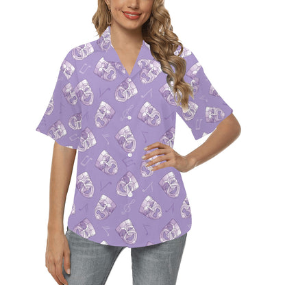 Acting Mask Pattern Print Design 05 Women's Hawaiian Shirt