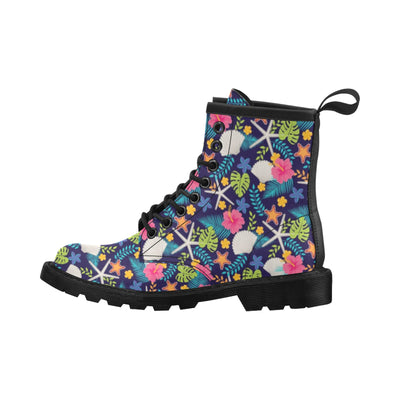 Beach Seashell Floral Theme Women's Boots