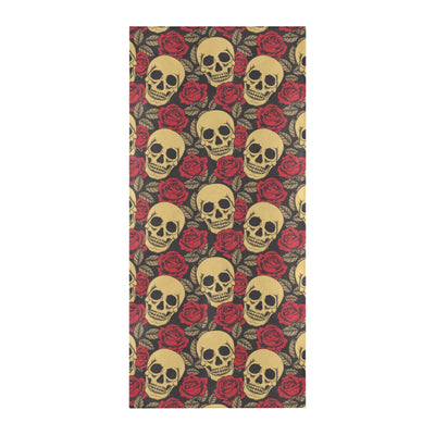 Skull And Roses Print Design LKS302 Beach Towel 32" x 71"