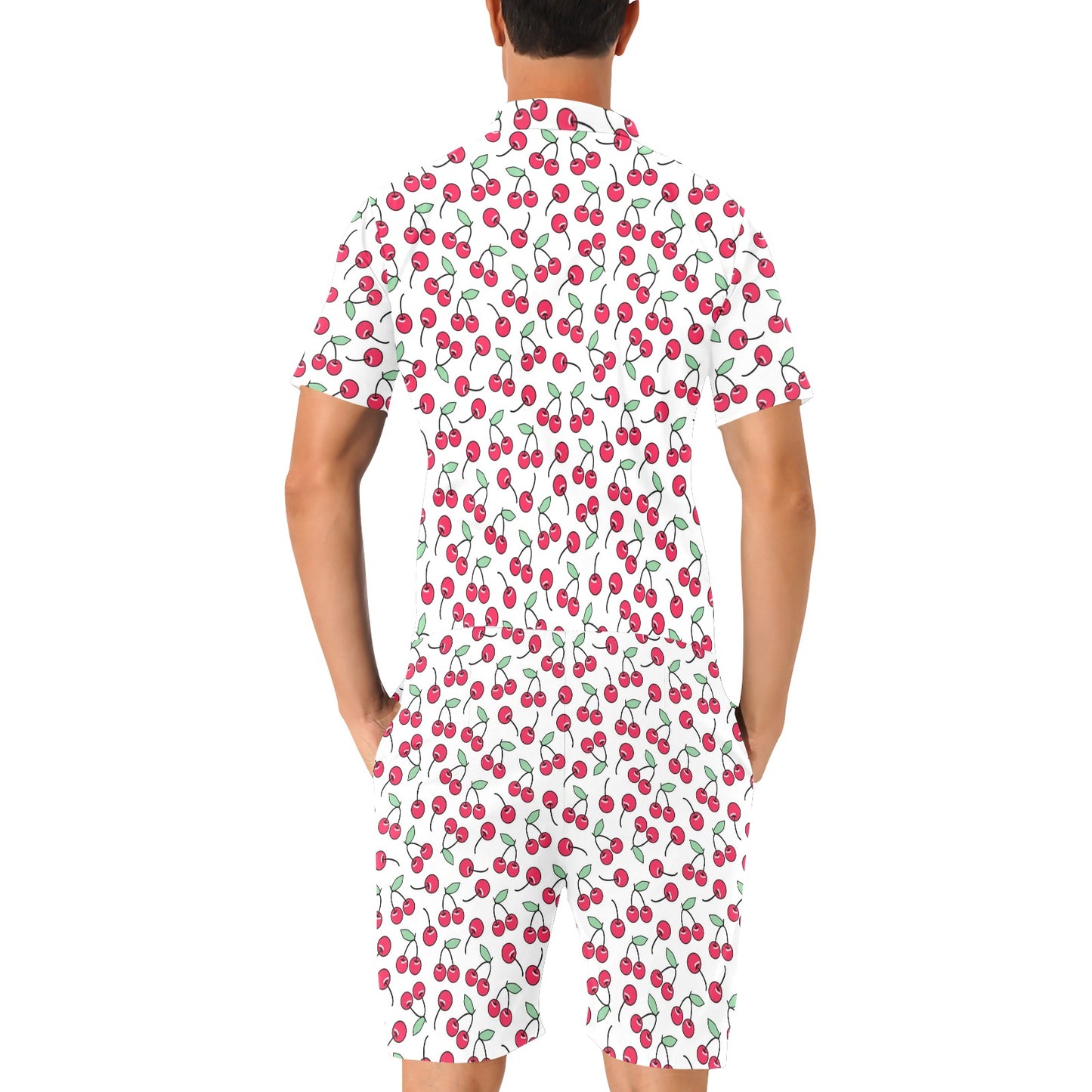 Cherry Pattern Print Design 03 Men's Romper
