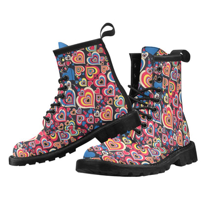 Heart Pattern Print Design HE08 Women's Boots