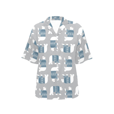 Polar Bear Pattern Print Design A03 Women's Hawaiian Shirt