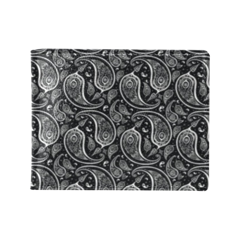Paisley Black Design Print Men's ID Card Wallet