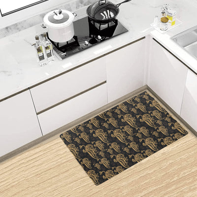 Owl Tribal Polynesian Design Print Kitchen Mat