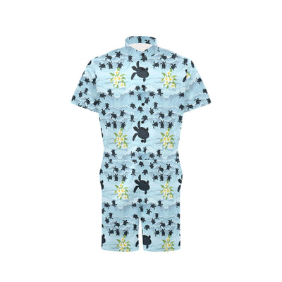 Sea Turtle Pattern Print Design T011 Men's Romper