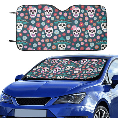 Sugar Skull Print Design LKS308 Car front Windshield Sun Shade