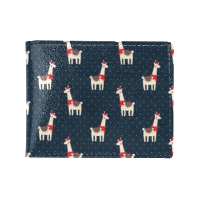 Llama with Polka Dot Themed Print Men's ID Card Wallet