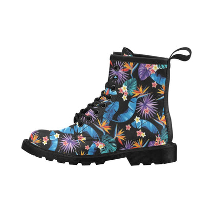 Tropical Flower Pattern Print Design TF018 Women's Boots