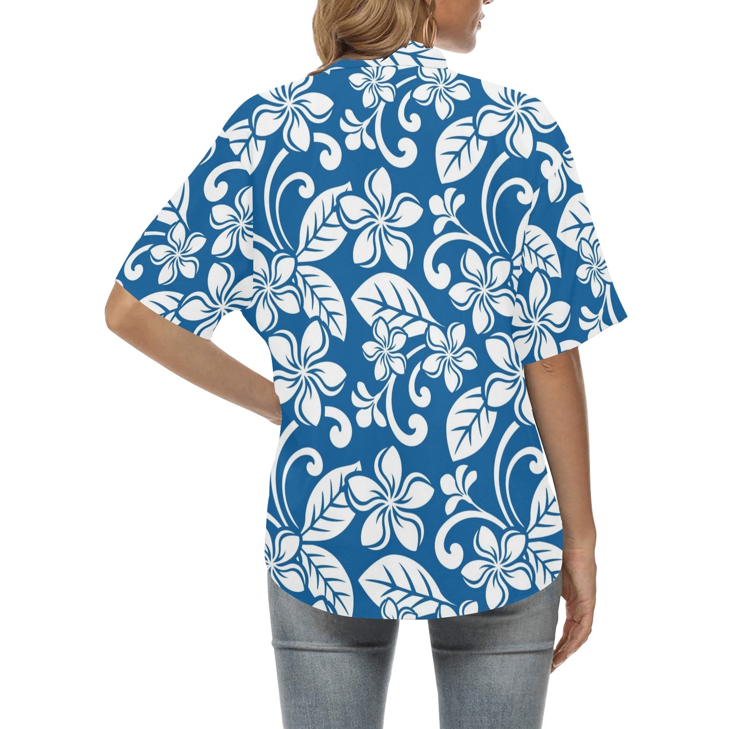 Plumeria Pattern Print Design PM013 Women's Hawaiian Shirt
