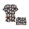 Sugar Skull Print Design LKS305 Women's Short Pajama Set