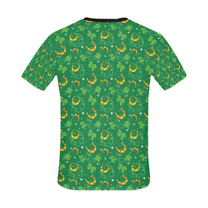 Shamrock With Horse Shoes Print Design LKS305 Men's All Over Print T-shirt