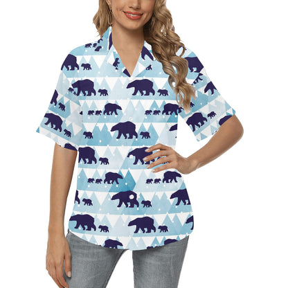Bear Pattern Print Design BE01 Women's Hawaiian Shirt