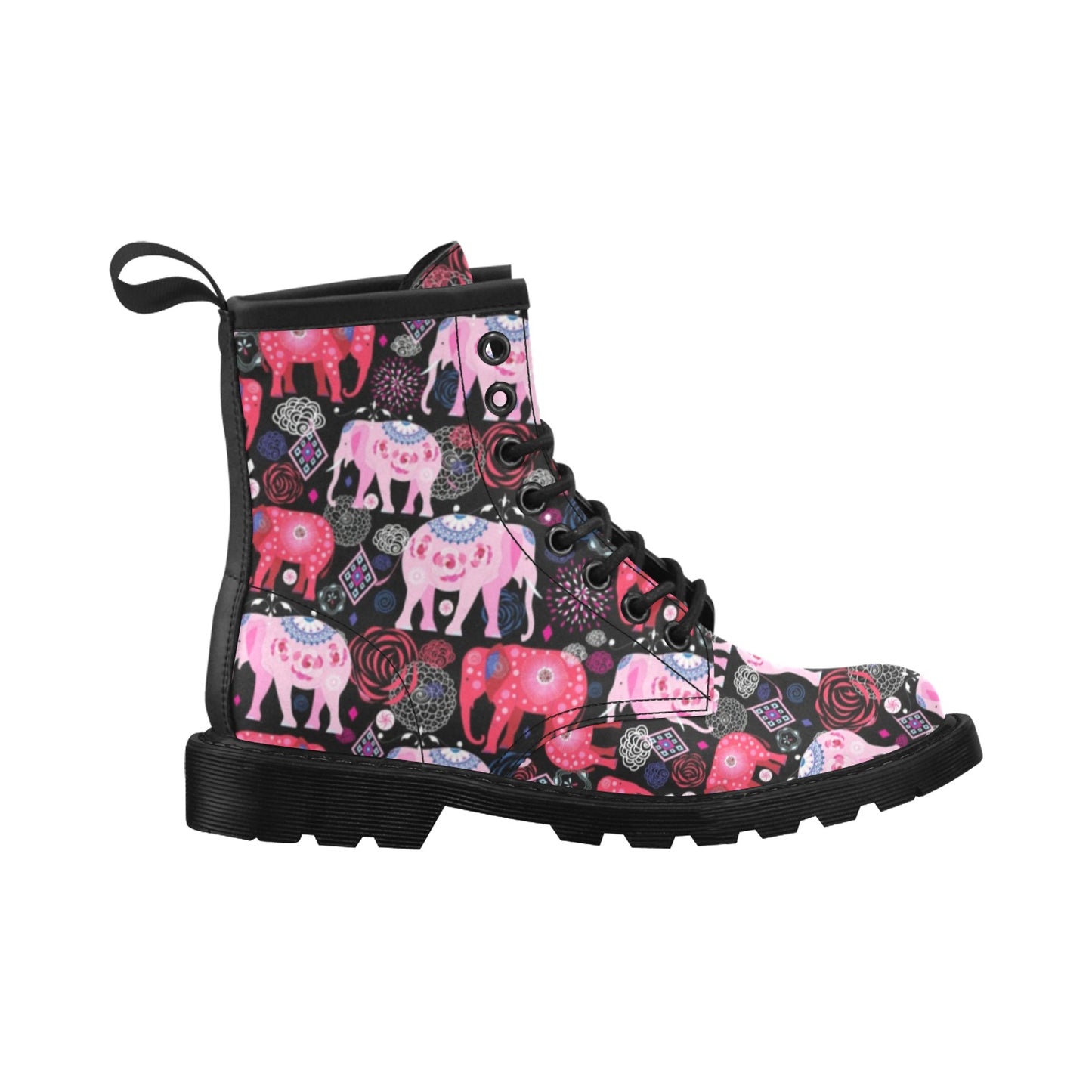 Pink Elephant Pattern Women's Boots