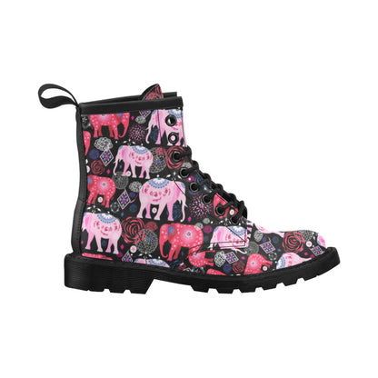 Pink Elephant Pattern Women's Boots