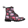 Pink Elephant Pattern Women's Boots