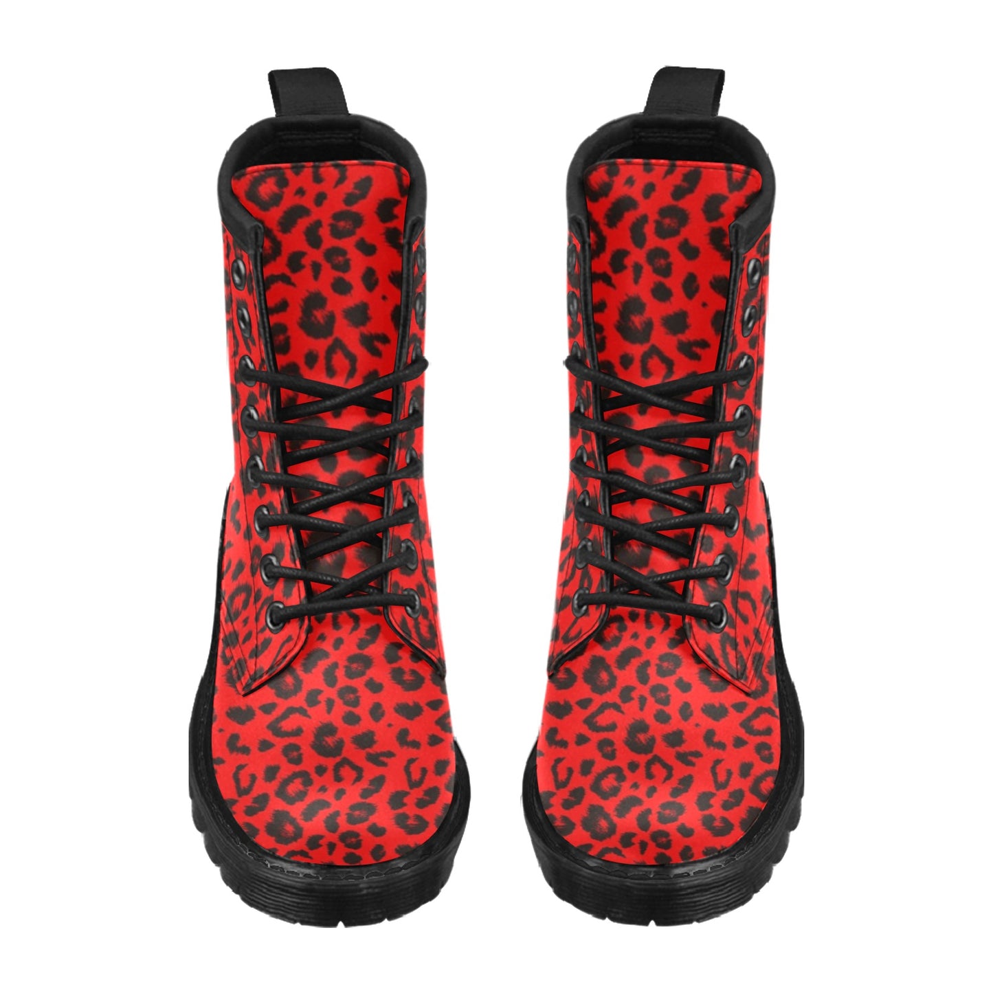 Leopard Red Skin Print Women's Boots