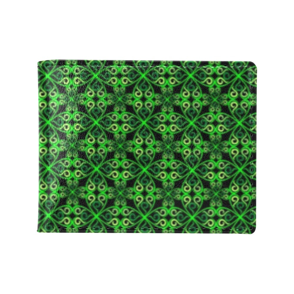 Celtic Green Neon Design Men's ID Card Wallet