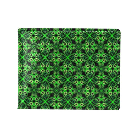 Celtic Green Neon Design Men's ID Card Wallet