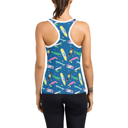 Skateboard Print Design LKS302 Women's Racerback Tank Top