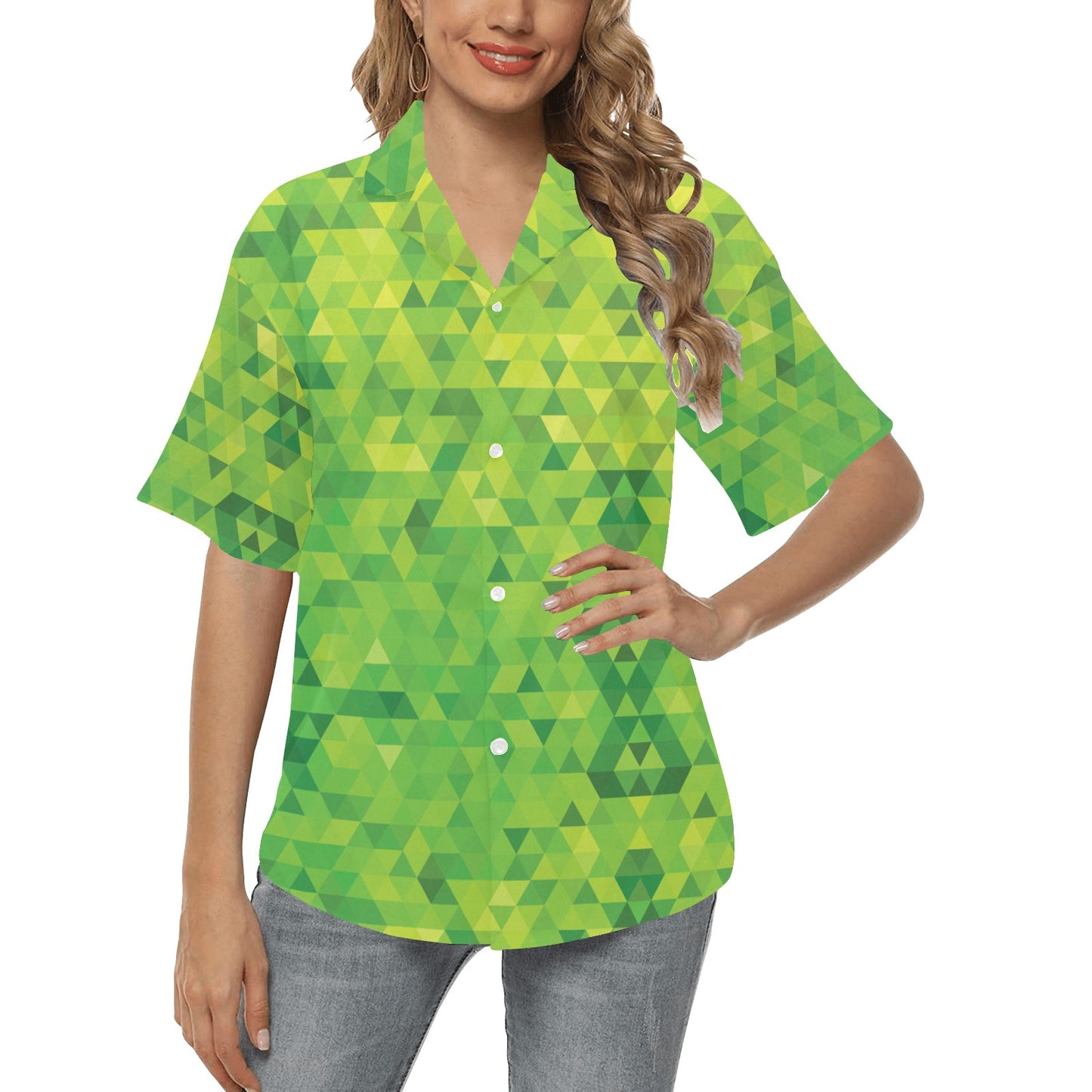 Geometric Print Design LKS402 Women's Hawaiian Shirt