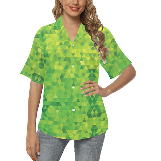 Geometric Print Design LKS402 Women's Hawaiian Shirt