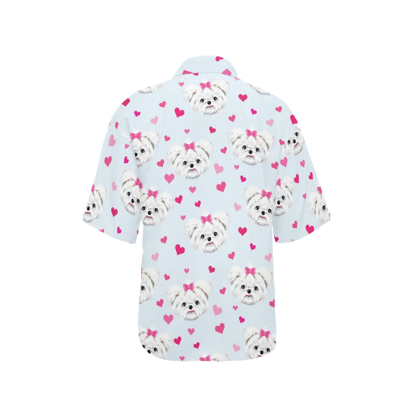 Maltese Pattern Print Design 03 Women's Hawaiian Shirt
