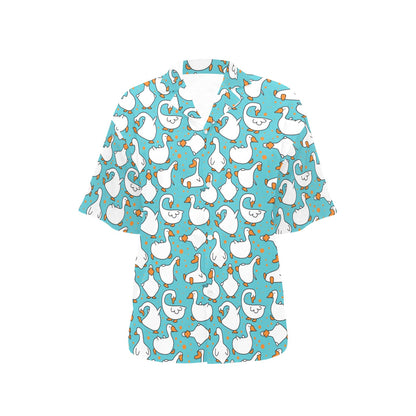 Goose Print Design LKS403 Women's Hawaiian Shirt