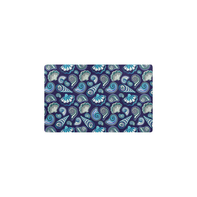 Beach Seashell Blue Print Kitchen Mat