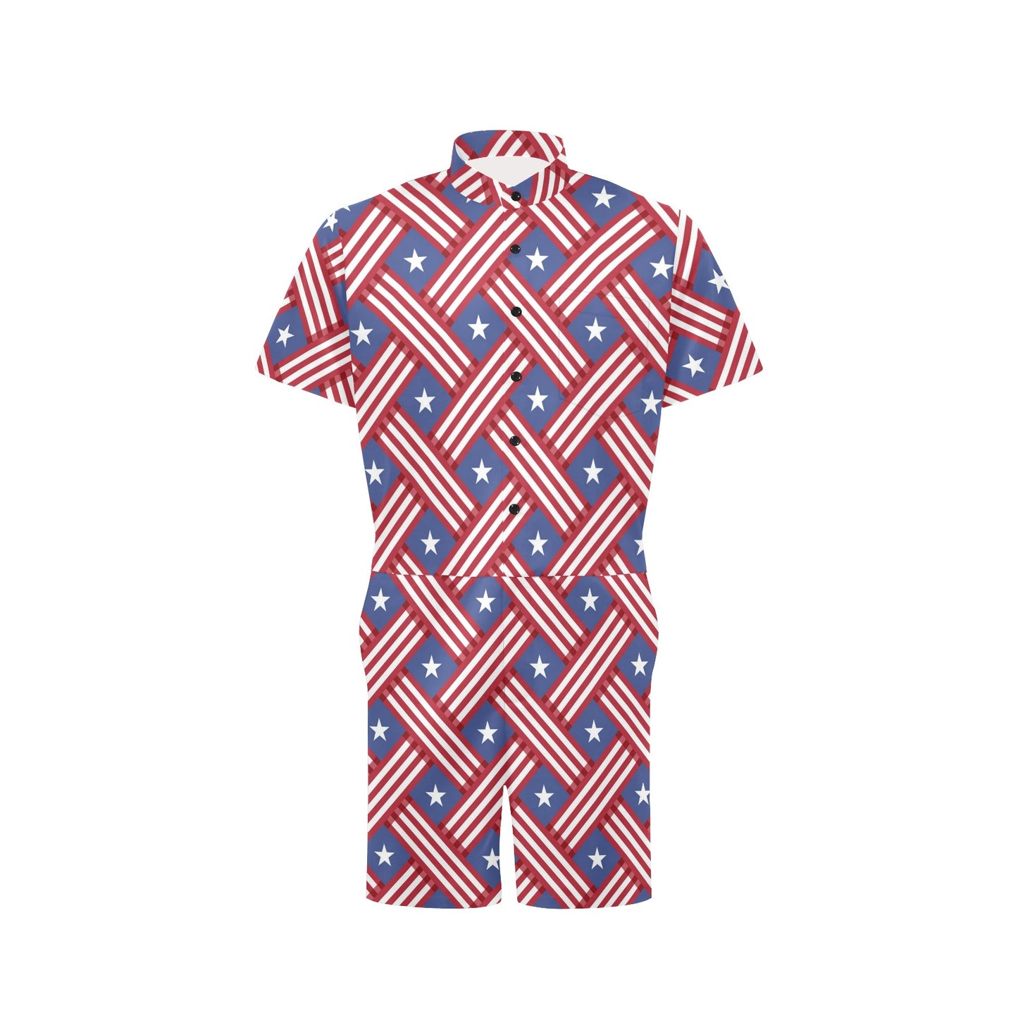 American flag Pattern Men's Romper