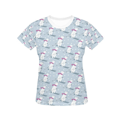 Ski Print Design LKS307 Women's  T-shirt