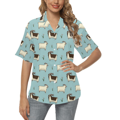 Goat Pattern Print Design 02 Women's Hawaiian Shirt