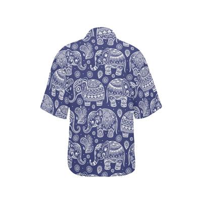 White Elephant Mandala Women's Hawaiian Shirt