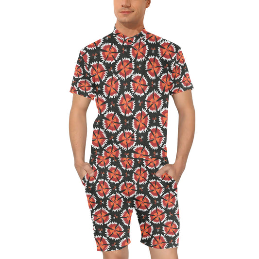 Carnations Pattern Print Design CN03 Men's Romper
