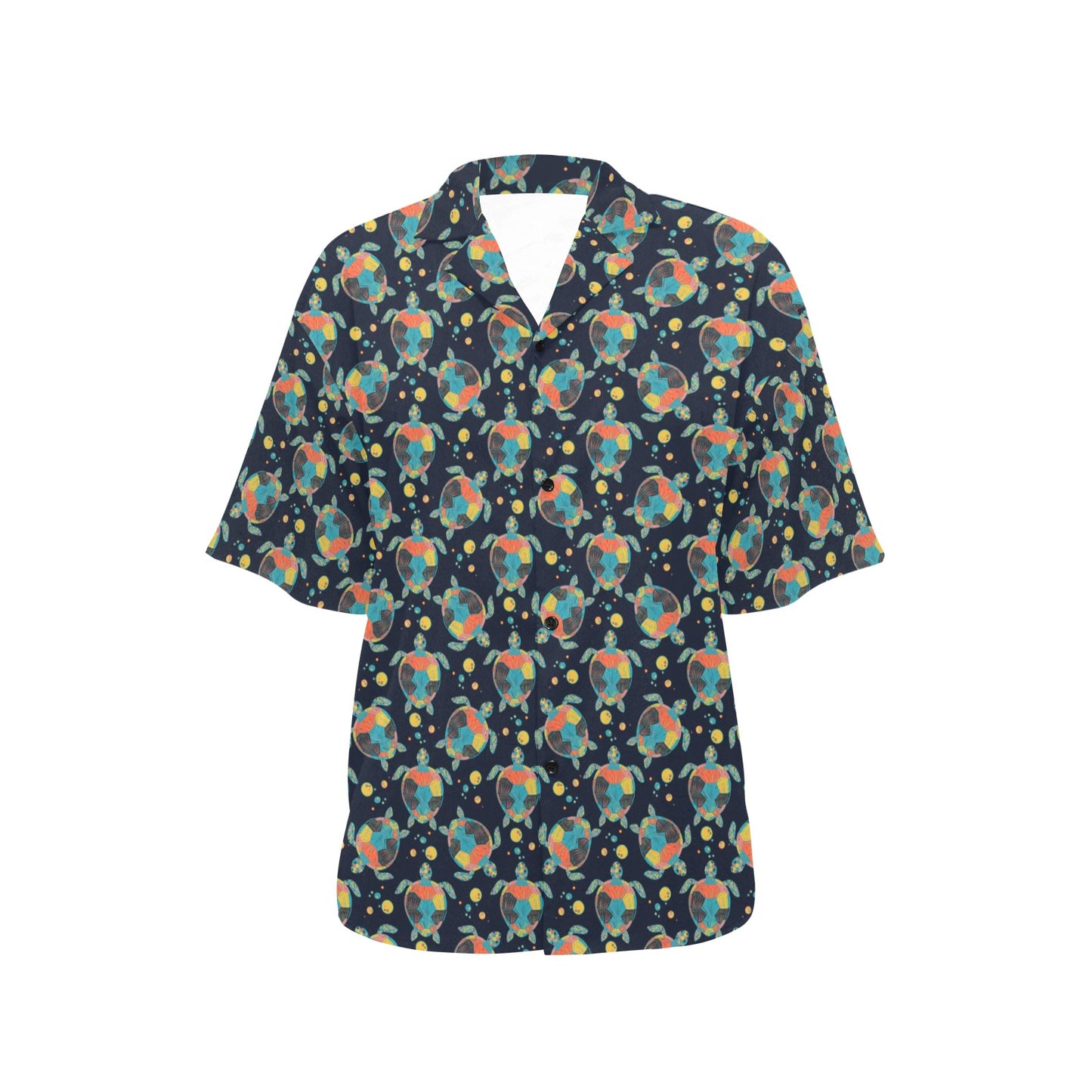 Sea Turtle Colorful with bubble Print Women's Hawaiian Shirt