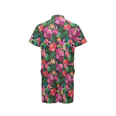 Hawaiian Flower Hibiscus tropical Men's Romper