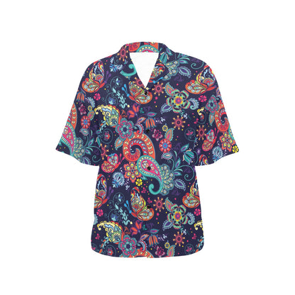 Paisley Boho Pattern Print Design A06 Women's Hawaiian Shirt