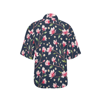 Magnolia Pattern Print Design MAG09 Women's Hawaiian Shirt